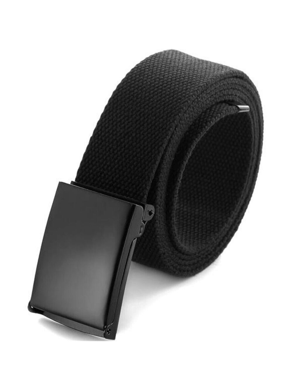 Mile High Life Canvas Web Belt Black Cut to Fit Military Buckle Up to 52 Inch